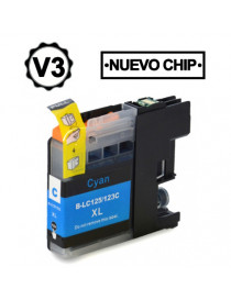 BROTHER LC121XL/LC123XL V3 CYAN CARTUCHO DE TINTA GENERICO LC121C/LC123C