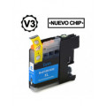 BROTHER LC121XL/LC123XL V3 CYAN CARTUCHO DE TINTA GENERICO LC121C/LC123C